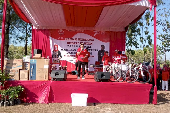 SENAM BERSAMA BUPATI KLATEN DALAM RANGKA MEMPERINGATI HARI JADI KLATEN KE 219 DI KECAMATAN BAYAT