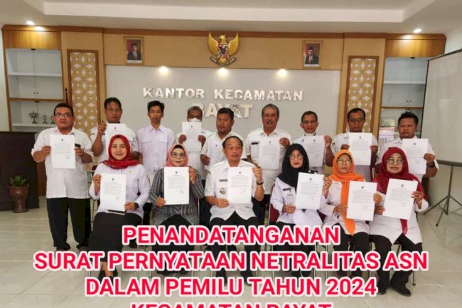 Penandatanganan Surat Pernyataan Netralitas ASN Dalam Pemilu Tahun 2024