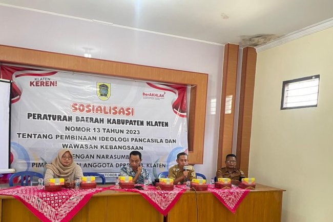 Sosialisasi Peraturan Daerah Kabupaten Klaten Nomor 13 Tahun 2023 tentang Pembinaan Ideologi Pancasila dan Wawasan Kebangsaan