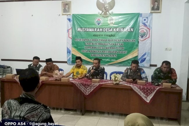 Musyawarah Desa Penetapan Tanah Kas Desa (TKD) untuk Gerai Koperasi Desa Merah Putih (KDMP) di Desa Krikilan