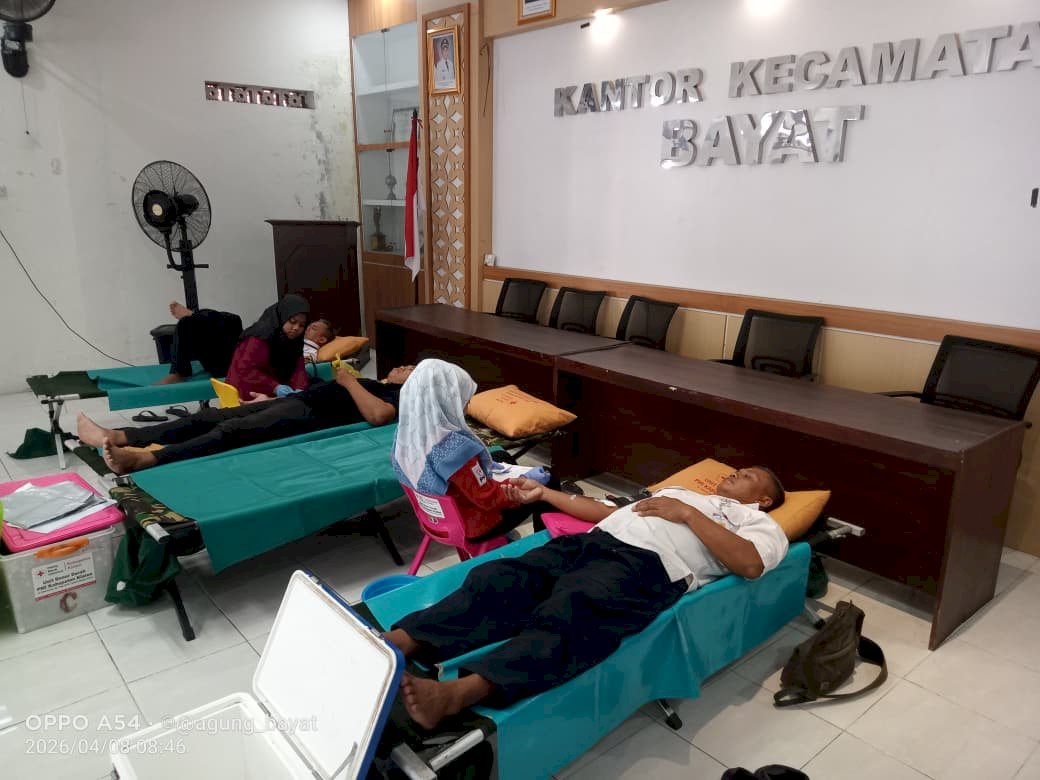 Ajak Masyarakat Peduli, Kecamatan Bayat Gelar Donor Darah Sukarela
